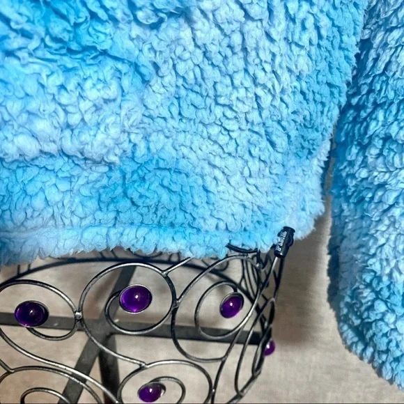 PINK Victoria's Secret blue Tie Dye Cloud Sherpa Sweater size L - Picture 5 of 10